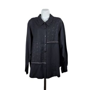 OUTFIT WOMAN LINEN BLEND EYELET BLOUSE